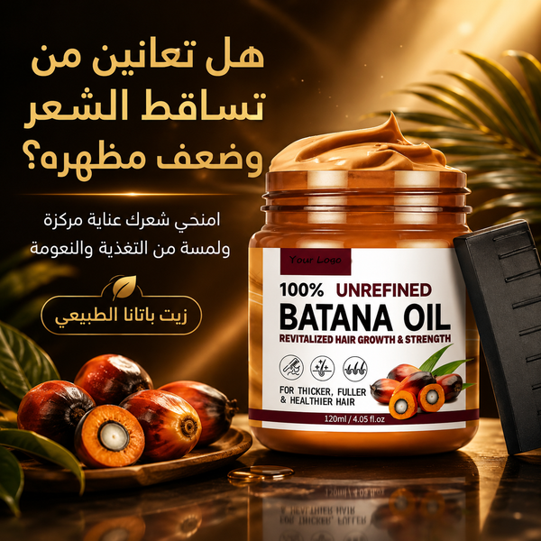 زيت باتانا للعناية بالشعر وتعزيز مظهر الكثافة واللمعان + مدلك فروة الرأس